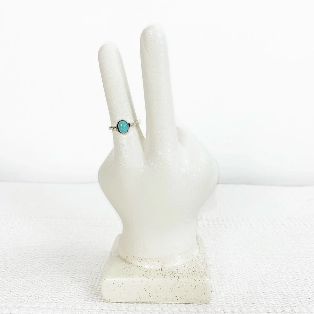 BOGO! Stacking Ring Size 8 Turquoise color Accent Fashion Ring NEW Boutique Boho